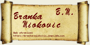 Branka Mioković vizit kartica